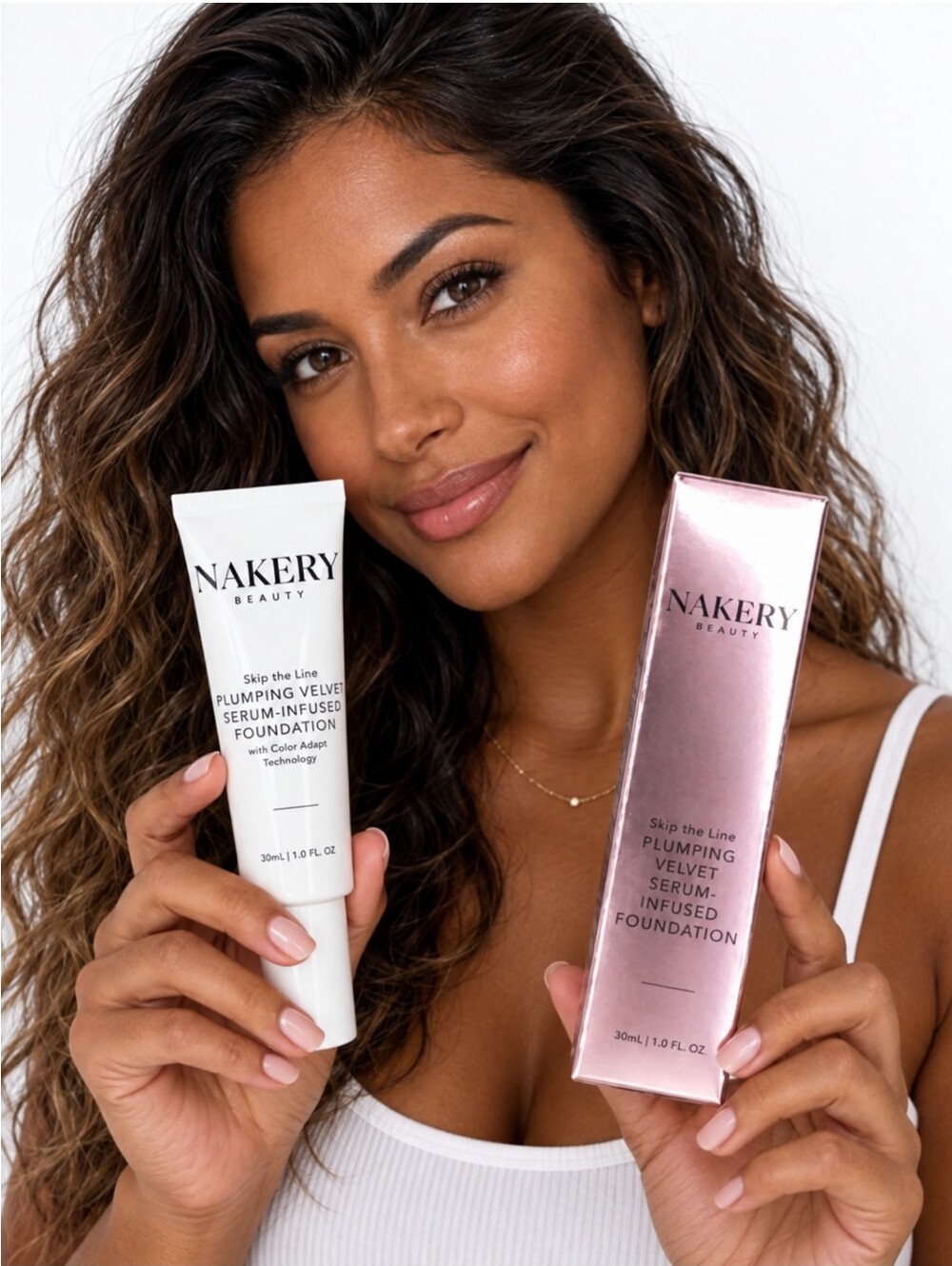 Nakery Beauty Skip the Line Plumping Velvet Serum-Infused Foundation-DEEP-